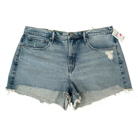 Good American Pants - Good American Women High Rise 5 Pocket Design Raw Hem Jeans Shorts Size - 15 NWT